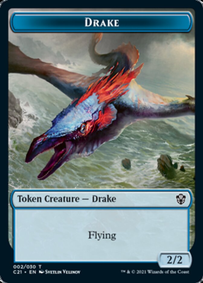 Drake // Elemental (002) Token [Commander 2021 Tokens] | North Game Den