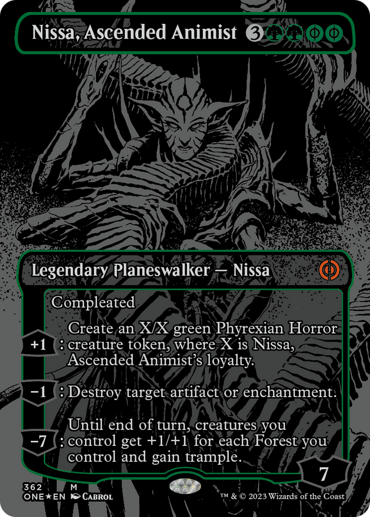 Nissa, Ascended Animist (Oil Slick Raised Foil) [Phyrexia: All Will Be One] | North Game Den