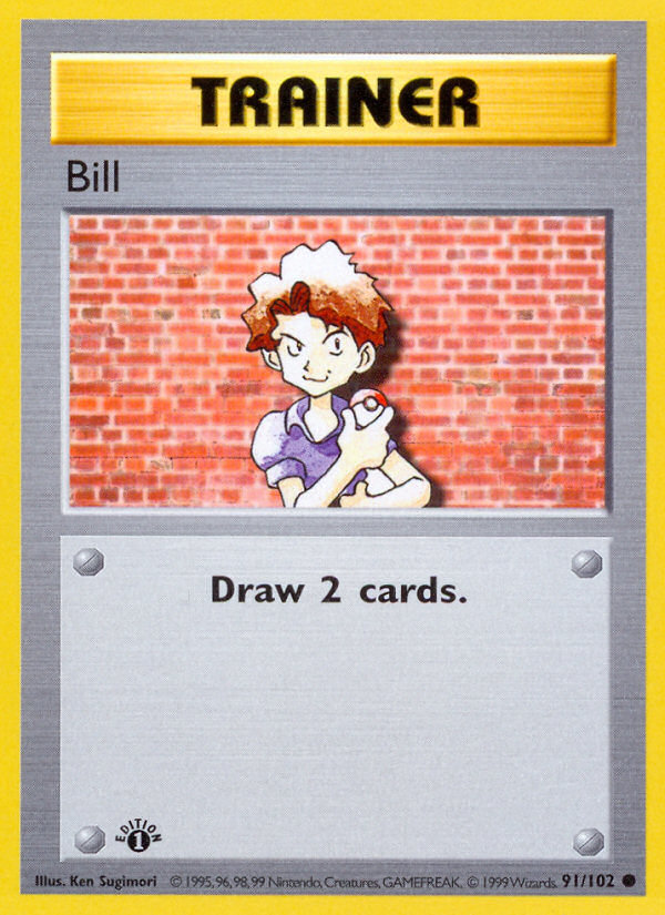 Bill (91/102) (Shadowless) [Base Set 1st Edition] | North Game Den