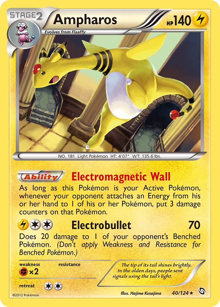 Ampharos (40/124) (Cosmos Holo) (Blister Exclusive) [Black & White: Dragons Exalted] | North Game Den