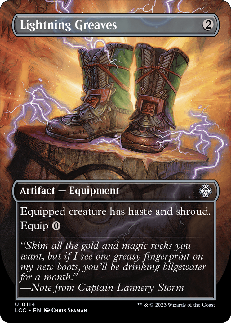 Lightning Greaves (Borderless) [The Lost Caverns of Ixalan Commander] | North Game Den