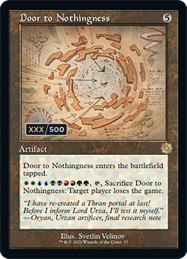 Door to Nothingness (Retro Schematic) (Serial Numbered) [The Brothers' War Retro Artifacts] | North Game Den