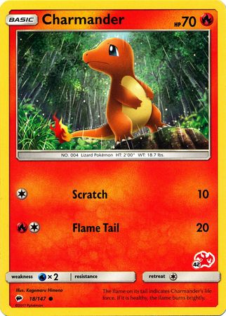 Charmander (18/147) (Charizard Stamp #42) [Battle Academy 2020] | North Game Den