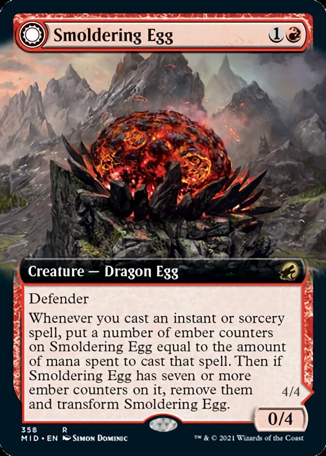 Smoldering Egg // Ashmouth Dragon (Extended) [Innistrad: Midnight Hunt] | North Game Den