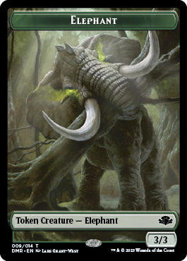 Elephant // Elemental Double-Sided Token [Dominaria Remastered Tokens] | North Game Den