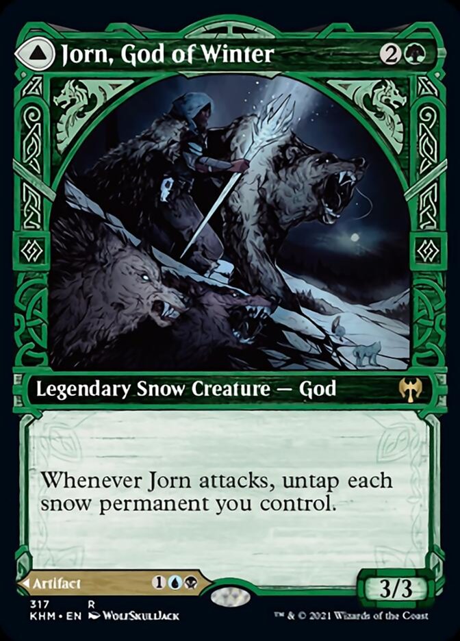 mtg kaldheim showcase cards Magic The Gathering, Secret Lair: Showcase: Exile the top two cards of your library Jorn, God of Winter //