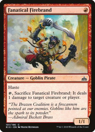 Fanatical Firebrand [Rivals of Ixalan] | North Game Den