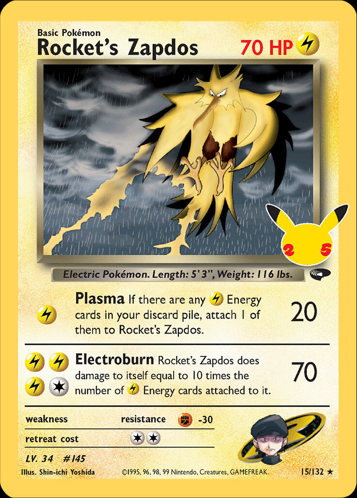 Rocket's Zapdos (15/132) [Celebrations: 25th Anniversary - Classic Collection] | North Game Den