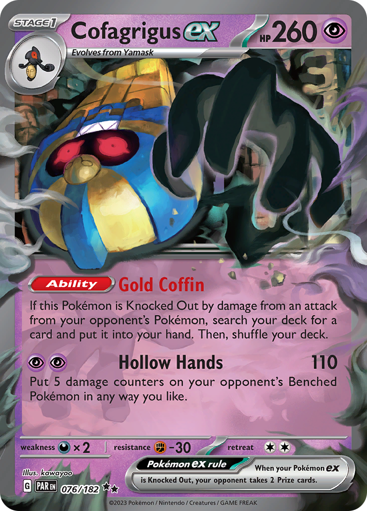 Cofagrigus ex (076/182) [Scarlet & Violet: Paradox Rift] | North Game Den