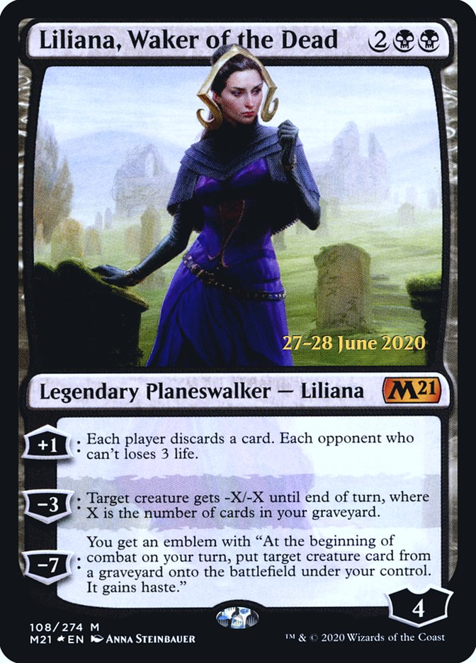 Liliana, Waker of the Dead  [Core Set 2021 Prerelease Promos] | North Game Den