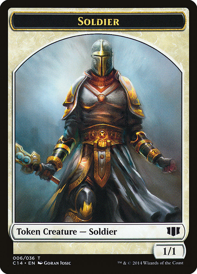 Soldier // Spirit Double-sided Token [Commander 2014 Tokens] | North Game Den