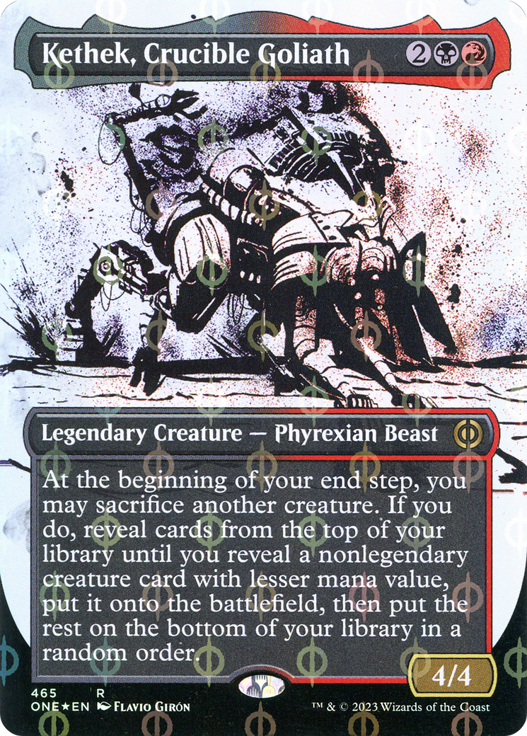 Kethek, Crucible Goliath (Borderless Ichor Step-and-Compleat Foil) [Phyrexia: All Will Be One] | North Game Den