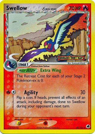 Swellow (40/101) (Delta Species) (Stamped) [EX: Dragon Frontiers] | North Game Den