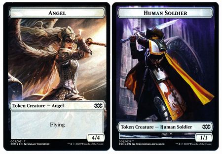 Angel // Human Soldier Double-sided Token [Double Masters Tokens] | North Game Den