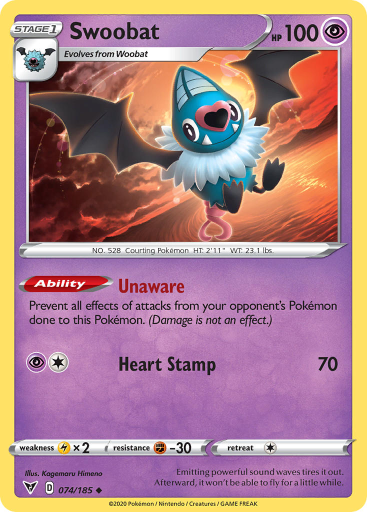 Swoobat (074/185) [Sword & Shield: Vivid Voltage] | North Game Den