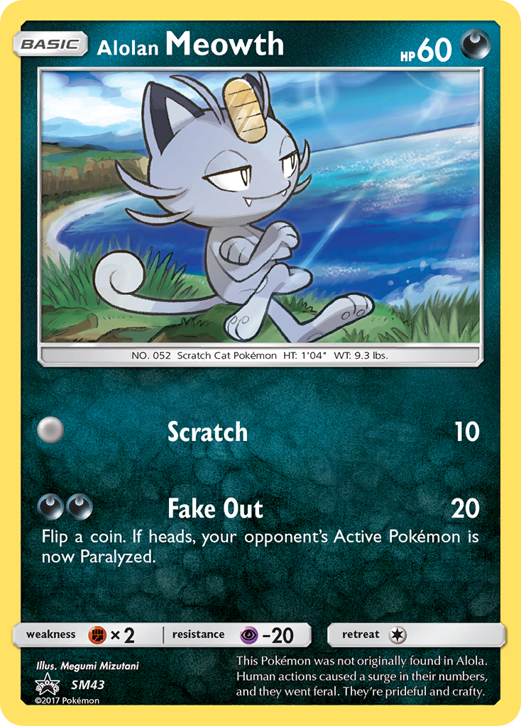 Alolan Meowth (SM43) [Sun & Moon: Black Star Promos] | North Game Den