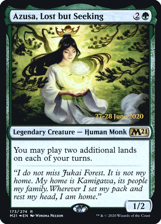 Azusa, Lost but Seeking  [Core Set 2021 Prerelease Promos] | North Game Den