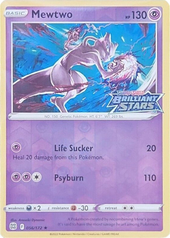 Mewtwo (056/172) (Brilliant Stars Stamped) [Sword & Shield: Brilliant Stars] | North Game Den