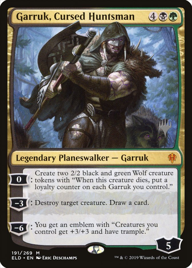 Garruk, Cursed Huntsman (Promo Pack) [Throne of Eldraine Promos] | North Game Den