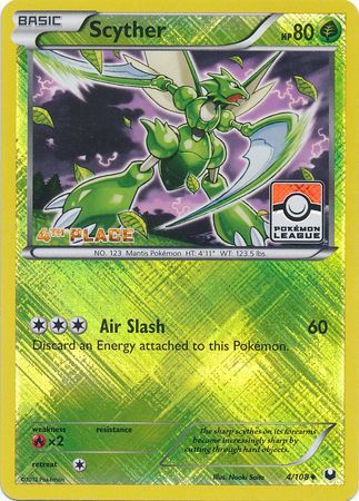 Scyther (4/108) (League Promo 4th Place) [Black & White: Dark Explorers] | North Game Den