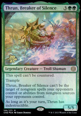 Thrun, Breaker of Silence [Phyrexia: All Will Be One Prerelease Promos] | North Game Den