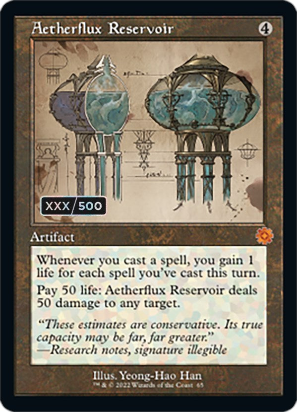 Aetherflux Reservoir (Retro Schematic) (Serial Numbered) [The Brothers' War Retro Artifacts] | North Game Den