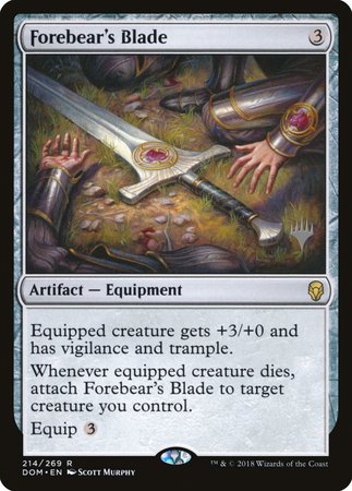 Forebear's Blade [Dominaria Promos] | North Game Den