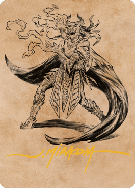 Livaan, Cultist of Tiamat Art Card (Gold-Stamped Signature) [Commander Legends: Battle for Baldur's Gate Art Series] | North Game Den