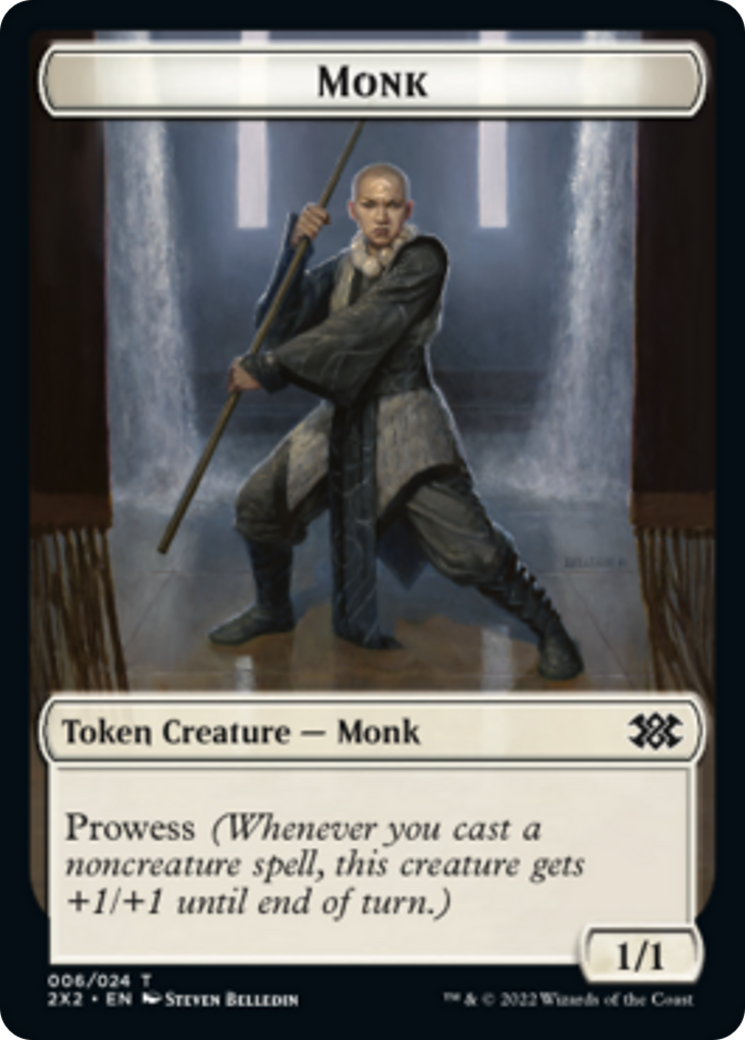 Saproling // Monk Double-sided Token [Double Masters 2022 Tokens] | North Game Den