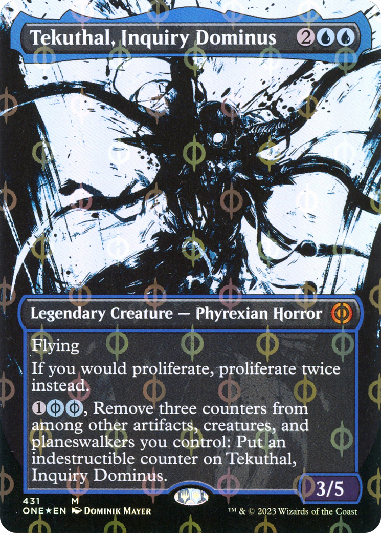 Tekuthal, Inquiry Dominus (Borderless Ichor Step-and-Compleat Foil) [Phyrexia: All Will Be One] | North Game Den