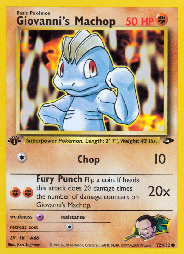 Giovanni's Machop (72/132) [Gym Challenge 1st Edition] | North Game Den