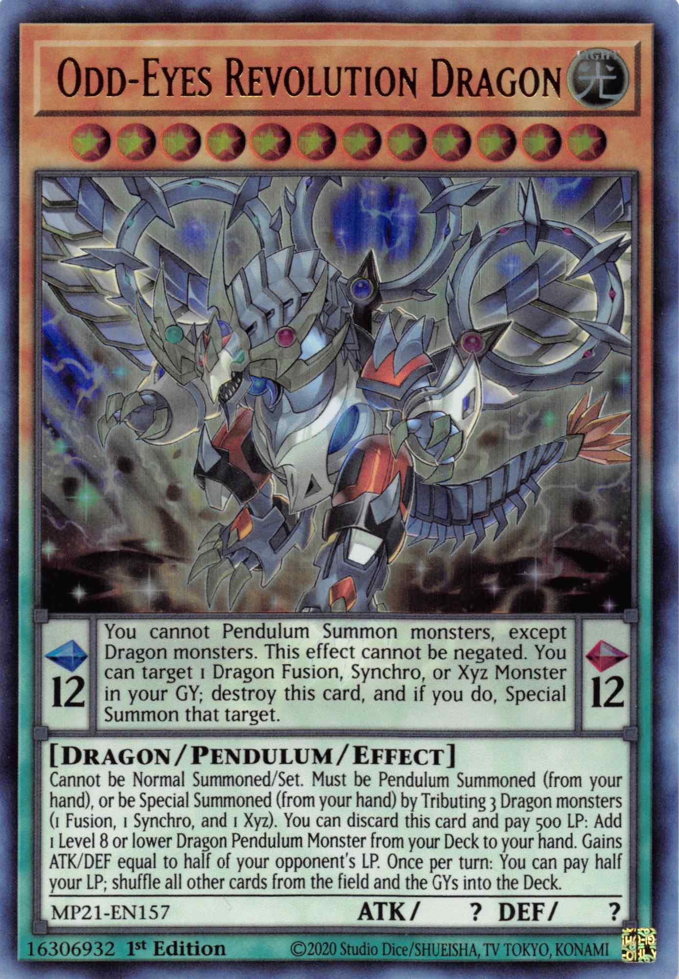 Odd-Eyes Revolution Dragon [MP21-EN157] Ultra Rare | North Game Den