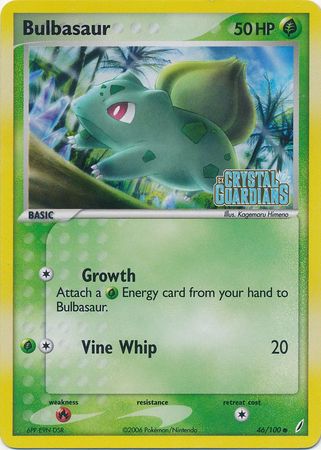 Bulbasaur (46/100) (Stamped) [EX: Crystal Guardians] | North Game Den