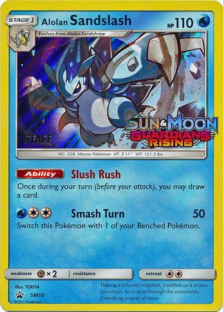 Alolan Sandslash (SM18) (Staff Prerelease Promo) [Sun & Moon: Black Star Promos] | North Game Den