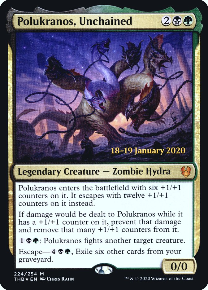 Polukranos, Unchained [Theros Beyond Death Prerelease Promos] | North Game Den