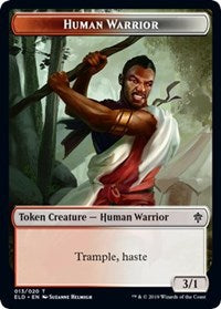 Human Warrior // Food (16) Double-sided Token [Throne of Eldraine Tokens] | North Game Den