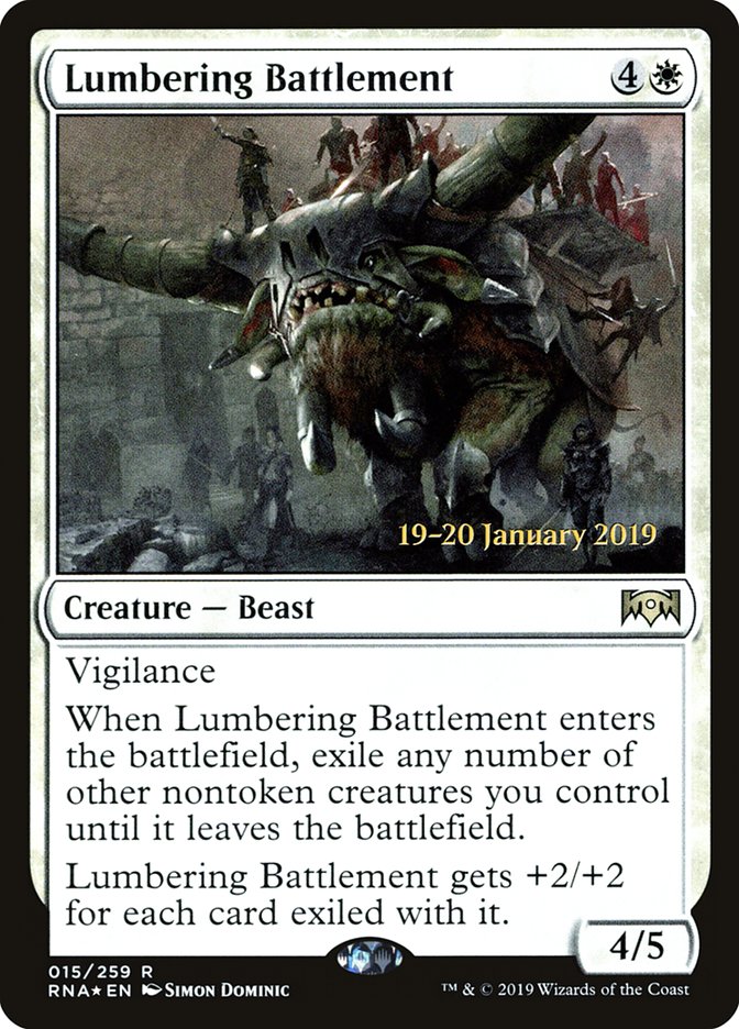 Lumbering Battlement [Ravnica Allegiance Prerelease Promos] | North Game Den