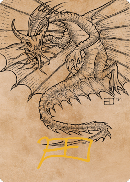 Ancient Gold Dragon Art Card (44) (Gold-Stamped Signature) [Commander Legends: Battle for Baldur's Gate Art Series] | North Game Den
