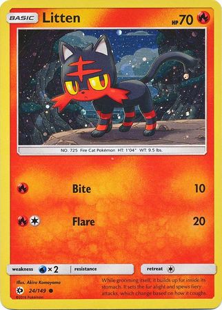 Litten (24/149) (Cosmos Holo) [Sun & Moon: Base Set] | North Game Den