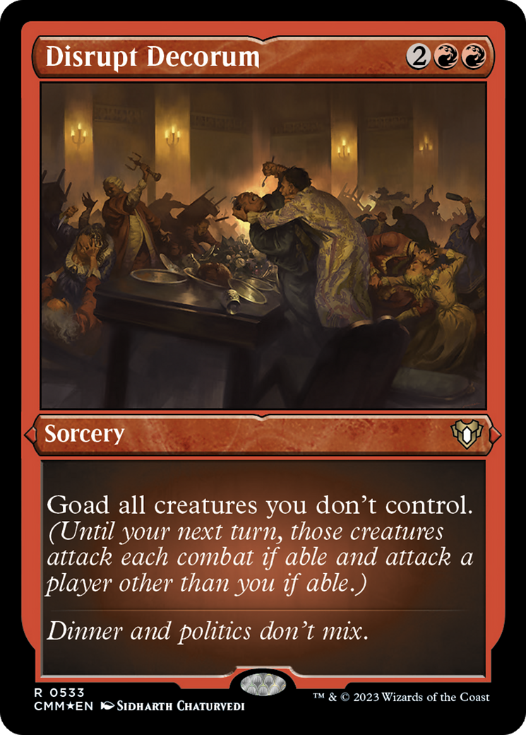 Disrupt Decorum (Foil Etched) [Commander Masters] | North Game Den