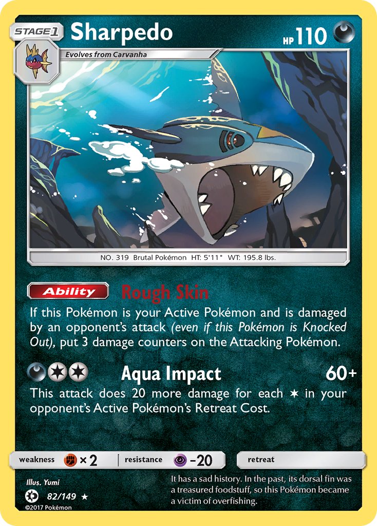 Sharpedo (82/149) (Cosmos Holo) (Blister Exclusive) [Sun & Moon: Base Set] | North Game Den