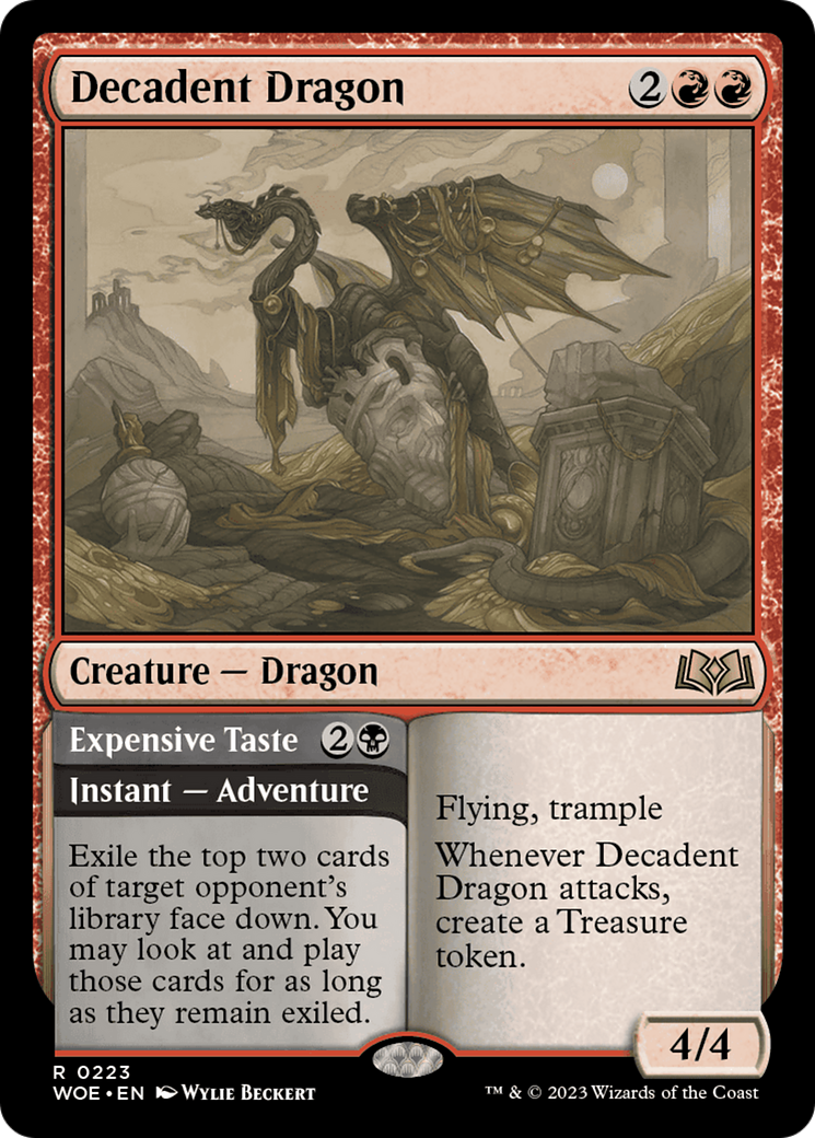 Decadent Dragon // Expensive Taste [Wilds of Eldraine] | North Game Den