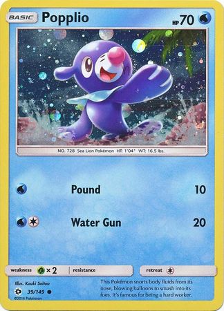 Popplio (39/149) (Cosmos Holo) [Sun & Moon: Base Set] | North Game Den