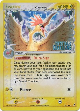 Fearow (18/100) (Delta Species) (Stamped) [EX: Crystal Guardians] | North Game Den