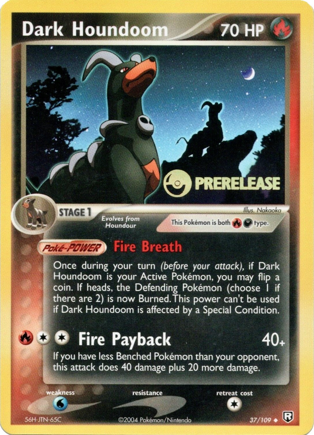 Dark Houndoom (37/109) (Prerelease Promo) [EX: Team Rocket Returns] | North Game Den