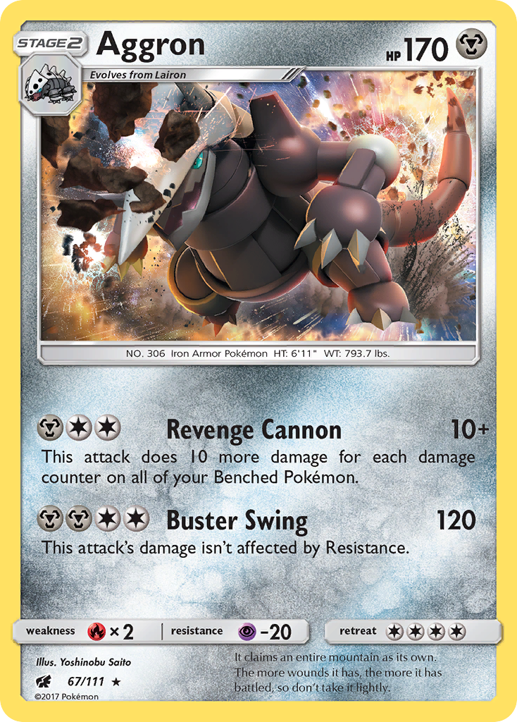 Aggron (67/111) [Sun & Moon: Crimson Invasion] | North Game Den