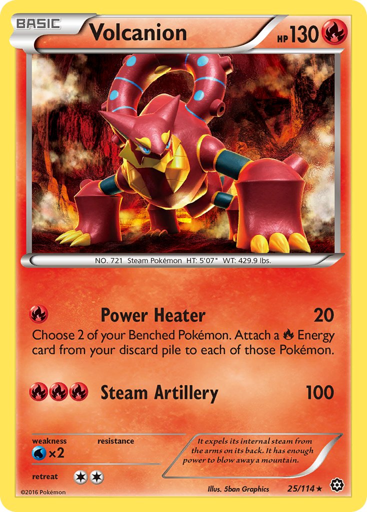 Volcanion (25/114) (Cracked Ice Holo) (Theme Deck Exclusive) [XY: Steam Siege] | North Game Den