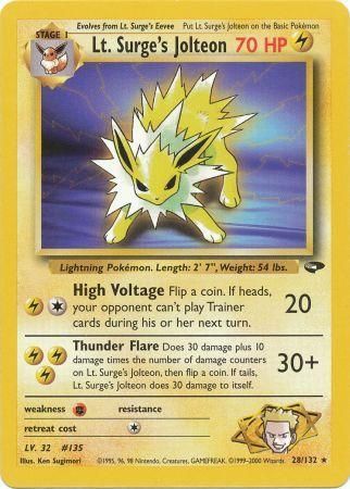 Lt. Surge's Jolteon (28/132) [Gym Challenge Unlimited] | North Game Den