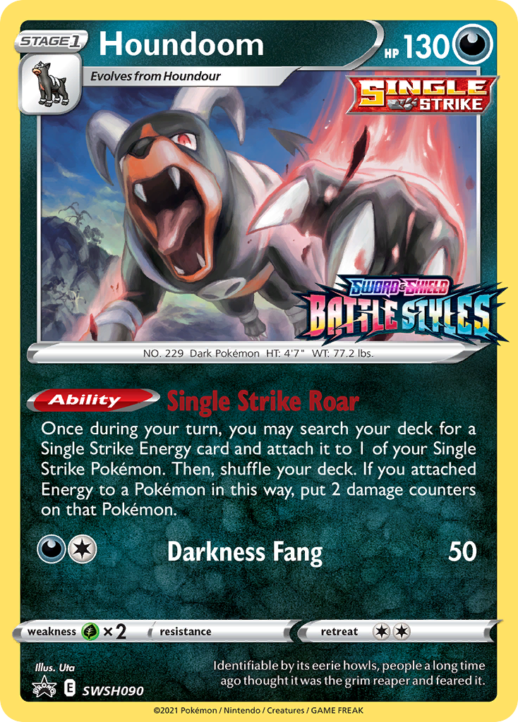 Houndoom (SWSH090) (Prerelease Promo) [Sword & Shield: Black Star Promos] | North Game Den