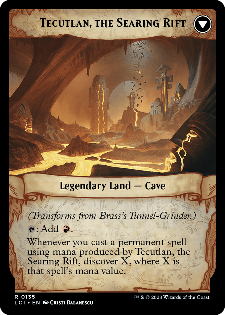 Brass's Tunnel-Grinder // Tecutlan, the Searing Rift [The Lost Caverns of Ixalan Prerelease Cards] | North Game Den